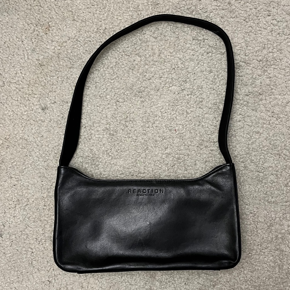 Vintage 90’s Black Leather and Nylon Kenneth Cole Reaction Purse